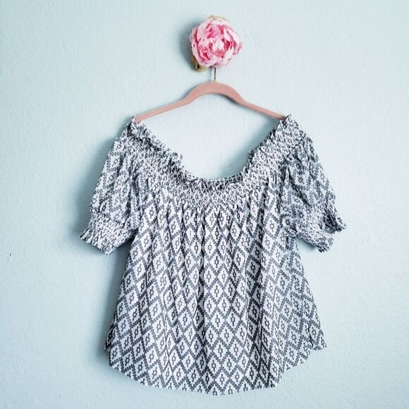 Ryegrass‎ Off The Shoulder Smocked Blouse - Picture 7 of 8